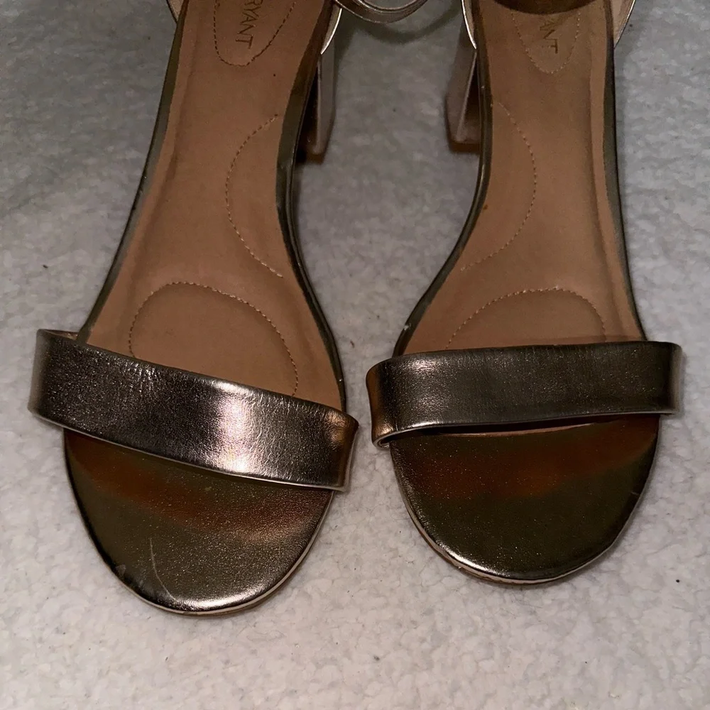 Lane Bryant Rose Gold Block Heel Ankle Strap Sandals Size 12W